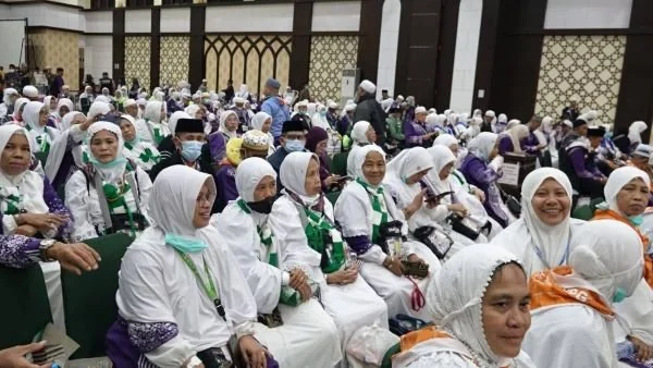 Jemaah haji kloter 11 Embarkasi Makassar (Dok : Ist).