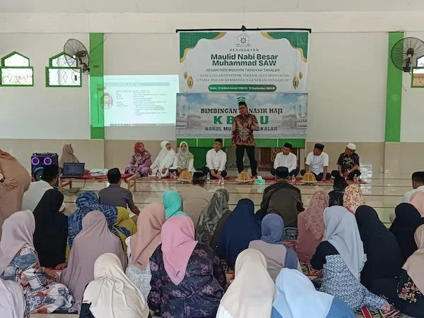 Bimbingan Manadik Haji oleh Bimbingan Manasik Haji Kelompok Bimbingan Ibadah Haji dan Umrah (KBIHU) Nurul Muhajirin, Kabupaten Takalar, Minggu (15/09) (dok ist)