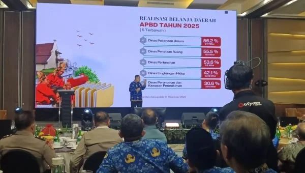 Wali Kota Makassar Munafri Arifuddin (Appi) saat Memaparkan Realisasi Anggaran Kota Makassar, (Dok: Sinta KabarMakassar).