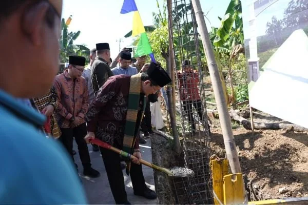 Menteri Agama (Menag) RI, Nasaruddin Umar saat Peletakan Batu Pertama Pembangunan Gerbang Moderasi Indonesia, (Dok: Ist).