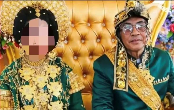 Tangkapan layar momen pernikahan anak usia 18 tahun dengan kakek 71 tahun di Luwu (Dok; Ist)