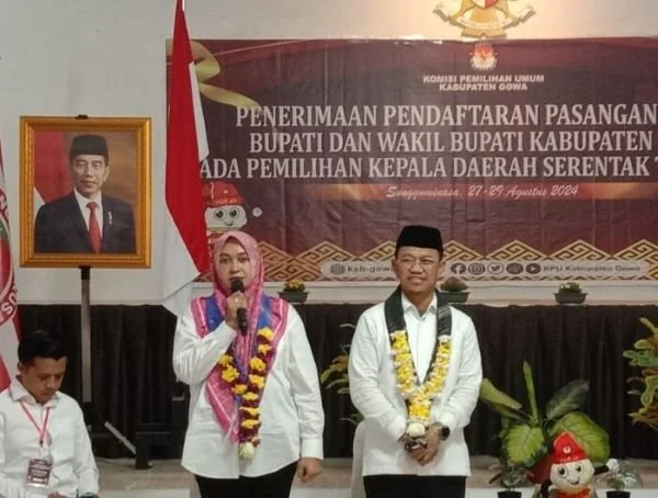 Paslon Gowa 2024 Amir Uskara-Irma Haeruddin mendaftar ke kantor KPU Gowa (Dok : Ist).
