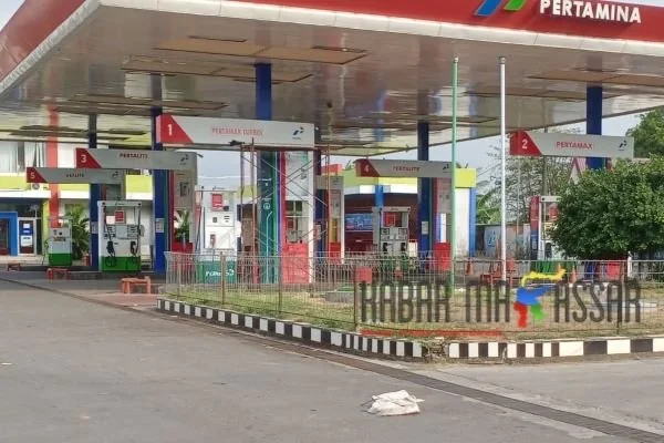 SPBU di Kelurahan Kallabirang, Kecamatan Pattallassang, Kabupaten Takalar (Dok : Saleh KabarMakassar).
