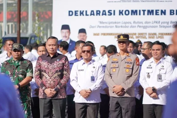 Ditjenpas Sulsel Deklarasikan Komitmen Lapas dan Rutan Bebas Narkoba dan HP Ilegal (Dok : ist).