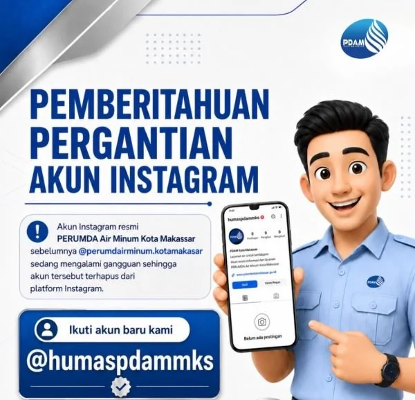 Akun Instagram PDAM Makassar. (Dok: Ist)
