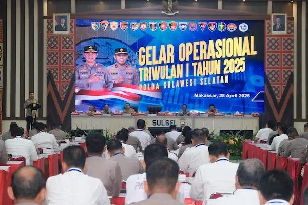 apel gelar operasional Triwulan 1 tahun 2025 Polda Sulsel (Dok: Ist)