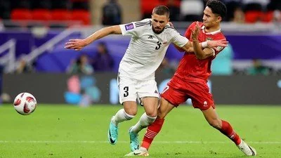 Marselino Ferdinan cetak satu gol saat Indonesia kalah 1-3 dari Irak di Piala Asia 2023. (REUTERS)
