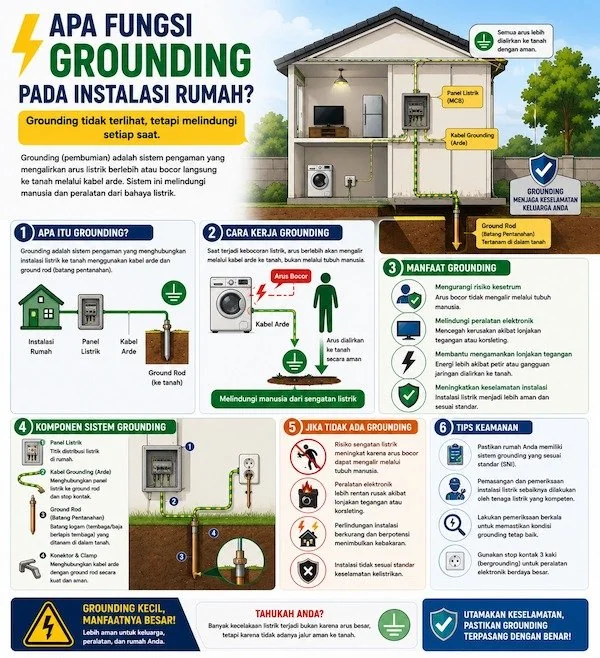 Apa Fungsi Grounding pada Instalasi Rumah? Pengaman Listrik yang Sering Terlupakan