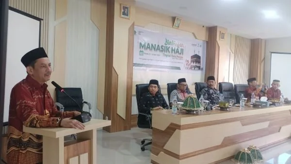Bimbingan Manasik Haji yang berlangsung Gedung Pusat Layananan Haji dan Umrah Kementerian Agama Kota Palopo (Dok : Ist).