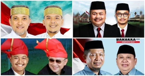 Empat Paslon Bupati yang akan bertarung d iPilkada Jeneponto. (Ist).