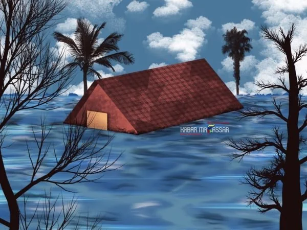 Ilustrasi Banjir (Dok : KabarMakassar).