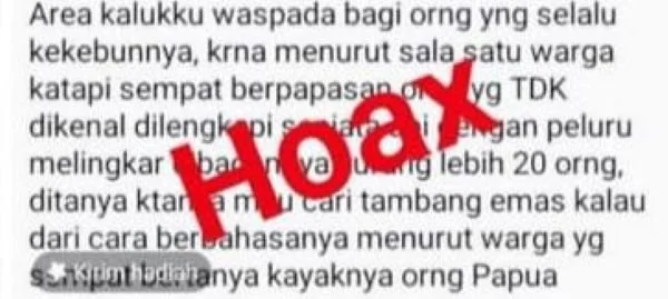 Informasi Hoax yang beredar di beranda Facebook (Dok : Ist).