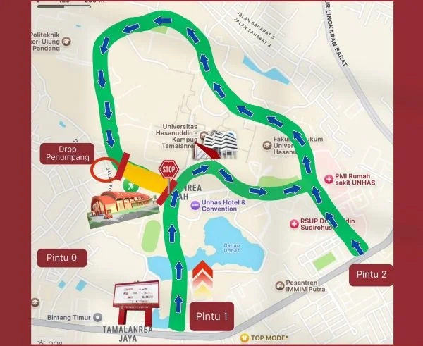 Penutupan jalan khusus di depan GOR JK Arenatorium Kampus Unhas (Dok : Ist).