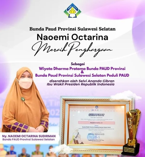Bunda PAUD Sulawesi Selatan, Naoemi Octarina Sudirman. Dok. Ist