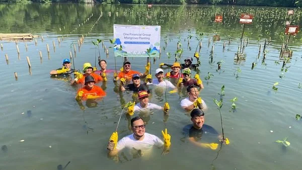 Kegiatan penanaman pohon mangrove dengan melibatkan lebih dari 250 sukarelawan dari karyawan Zurich dan One Financial Group (Dok: Ist)