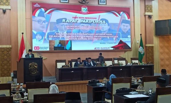 Rapat Paripurna DPRD Kota Makassar penyampaian laporan hasil Reses, (Dok: Kabar Makassar).
