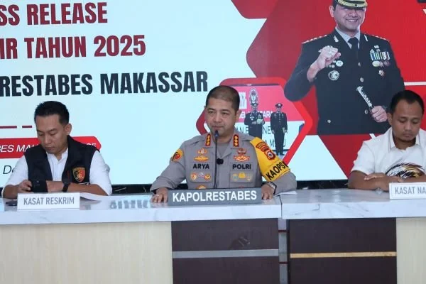 Konferensi pers Kapolrestabes Makassar. (Dok: Ist)