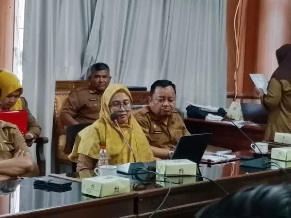 Kasubag Program Nurliana Syamsul saat menghadiri RDP bersama Komisi I dan Puluhan Jurnalis.