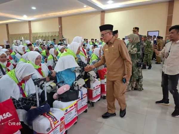 Calon Jemaah Haji Bantaeng Kloter 42 Embarkasi Makassar. (Dok: Ist)