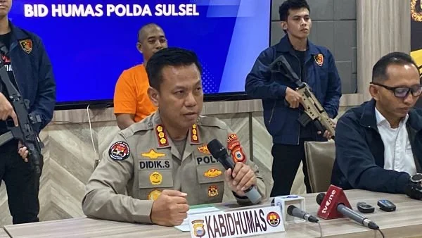 Rilis penangkapan pelaku penembakan di Gowa (Dok: Atri KabarMakassar).