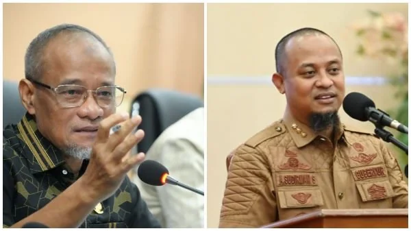 Ketua Komisi D DPRD Sulsel Kadir Halid dan Gubenur Sulsel Andi Sudirman Sulaiman (Dok: Ist)