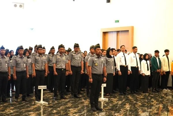 Apel pagi Kanwil Kemenkum Sulsel di Aula Pancasila (Dok : Ist).