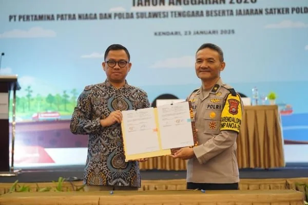 Pertamina dan Polda Sultra Tandatangani Kontrak Kerjasama (Dok : Ist).