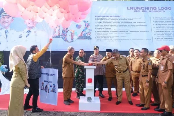 Bupati Paris Yasir bersama Forkopimda saat melaunching Logo Hari Jadi ke 162 Jeneponto (Dok : Ist).