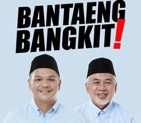 Bakal calon Bupati Fathul Fauzi Nurdin alias Uji dengan mantan Wakil Bupati Bantaeng, Sahabuddin (SAH).