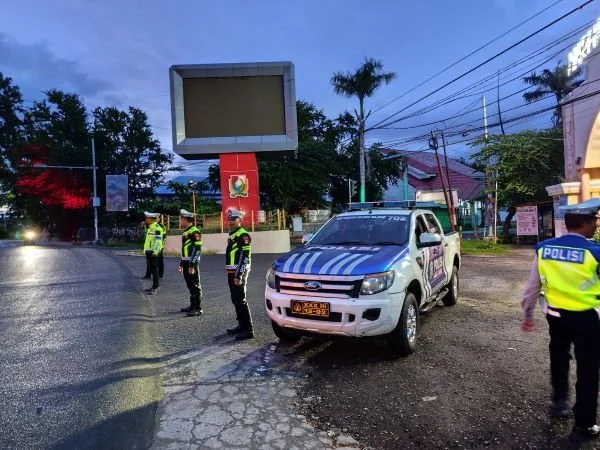 Satlantas Polres Majene saat patroli mencegah balap liar (Dok : Ist).