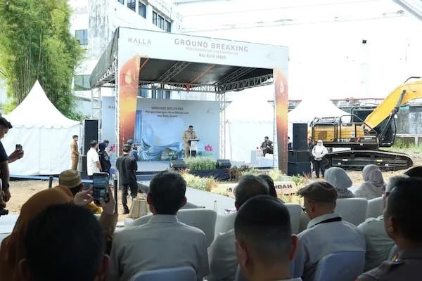 Wali Kota Makassar Munafri Arifuddin saat Sambutan di Groundbreaking Pengembangan Kawasan Mixed-Use Mal Ratu Indah (Dok: Ist).