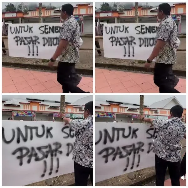 Bupati Bantaeng saat membuka segel Pasar Loka. (Tangkapan layar)