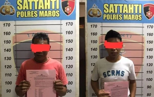 Kedua pelaku penganiayaan di Maros (Dok: Ist)