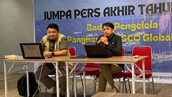 Konferensi pers Badan Pengelola Global Geopark Pangkep-Maros (Dok: Atri KabarMakassar)