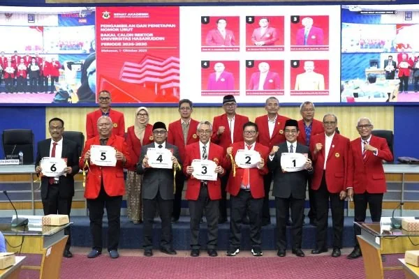 Pengambilan dan penetapan nomor urut bakal Calon Rektor Unhas (Dok : Ist).