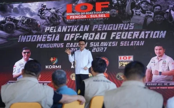 Sekprov Sulsel, Jufri Rahman pada pelantikan pengurus IOF Sulsel (Dok: Ist)