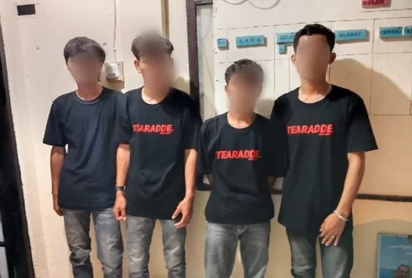 Empat Terduga Pelaku Pengrusakan Ruang Kelas SMKN 4 Sinjai. (Foto: Ist)