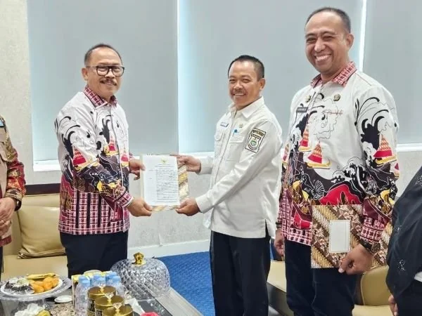 Gubernur Sulbar Suhardi Duka saat menyerahkan SK penunjukan (Dok : Ist).