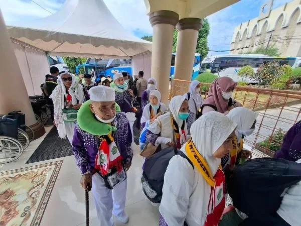 Jemaah haji kloter 3 Embarkasi Makassar (Dok : Ist).