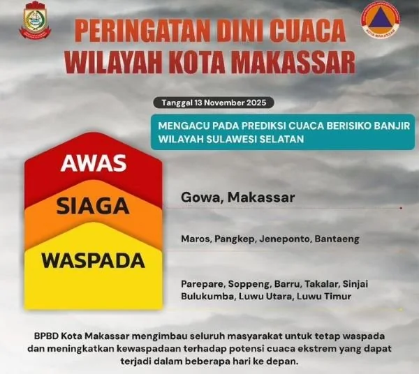Poster Imbauan BPBD Kota Makassar (Dok: Ist).