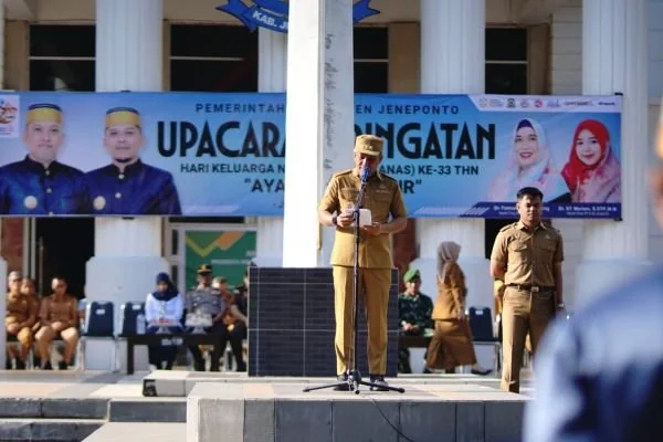 Bupati Jeneponto Pimpin Upacara Peringatan Harganas ke-33. (Dok: Ist)
