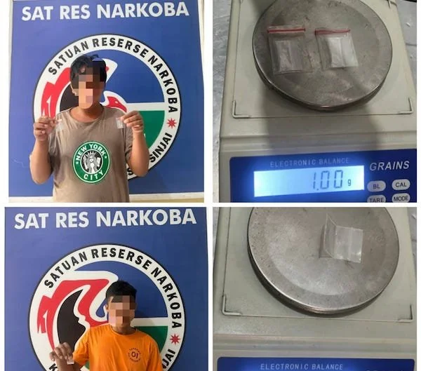 Pelaku dan barang bukti yang berhasil disita Sat Resnarkoba Polres Sinjai