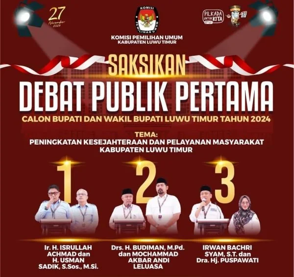 Debat Perdana Pilkada Lutim (Dok : Ist).