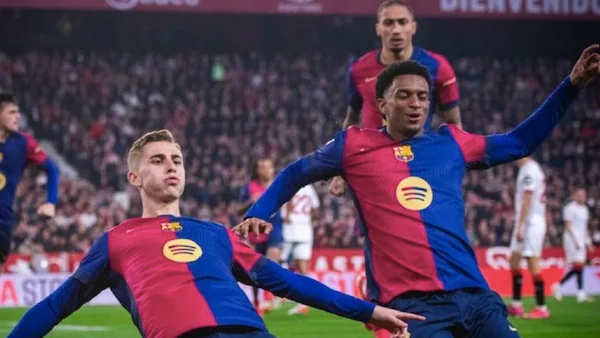 Gelandang Fermin Lopez (16) turut mencetak gol msski kemudian dikartu merah saat Barcelona menghajar Sevilla 4-1 di pertandingan La Liga Spanyol (X/@FCBarcelona)
