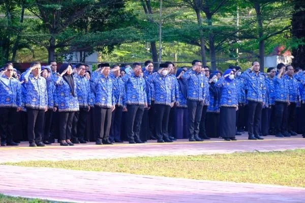 Upacara Peringatan Hari Kesadaran Nasional Tahun 2024 di Lapangan Upacara Kantor Bupati Gowa (Dok : ist).