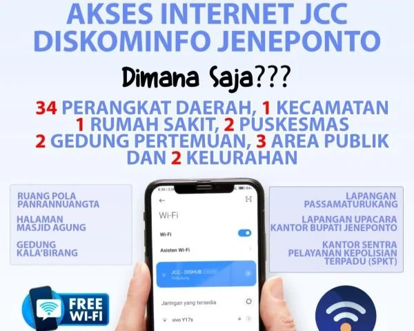 Flyer jaringan internet Jeneponto Command Center (Dok : Ist).