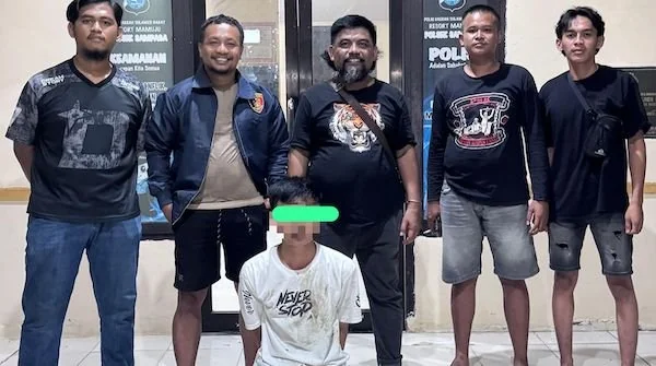 Pelaku saat berhasil diamankan Resmob Polresta Mamuju(dok:ist)