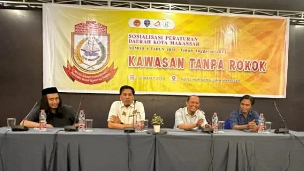 Wakil Ketua DPRD Makassar Andi Nurhaldin NH membuka sekaligus menjadi narasumber pada kegiatan sosialisasi Sosialisasi Perda Nomor 4 Tahun 2012 Tentang Kawasan Tanpa Rokok yang diselenggarakan Sekretariat DPRD Kota Makassar, di Hotel Horison Ultima Makass