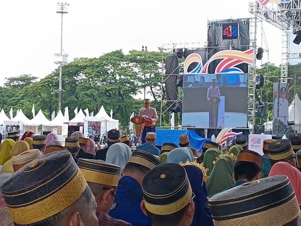 Wali Kota Makassar Munafik Arifuddin saat Momentum HUT Kota ke-418, (Dok: Sinta KabarMakassar).