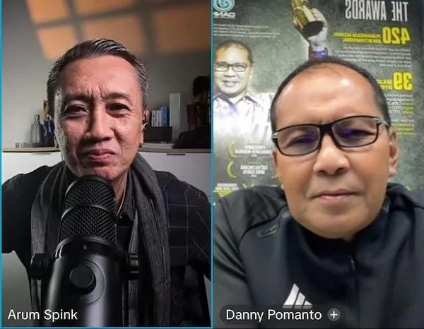 Tangkapan Layar live tiktok, Wali Kota Makassar periode 2021–2024, Moh Ramdhan 'Danny' (Kanan), Arum Spink (Kiri), (Dok: Kabar Makassar).